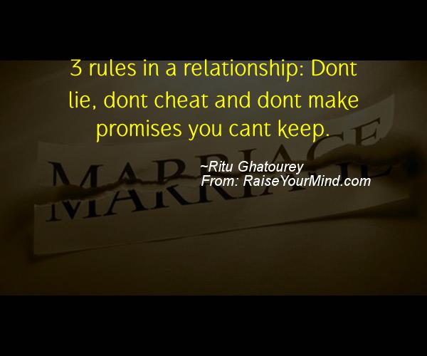 Cheating Verses & Funny Quotes | 3 rules in a relationship: Dont lie ...